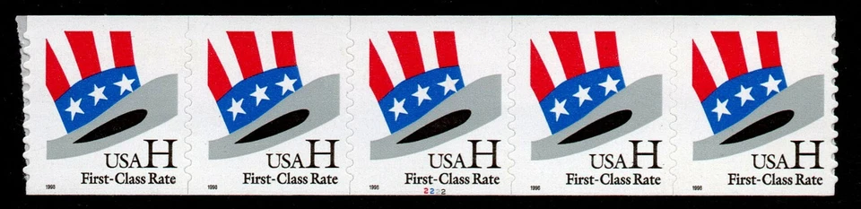 UNITED STATES, SCOTT # 3265, MNH COIL STRIP - H-RATE HAT, WITH PNC5 # 2222 - Image 1 of 1