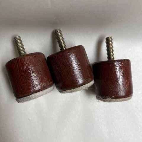 3 Vintage Cylinder Wood Sofa Chair Stool Legs Feet MCM 1.5"       #7A Cover
