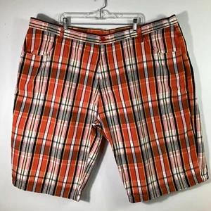 Mens Kani Gold Shorts Orange Plaid 50 - Picture 1 of 7