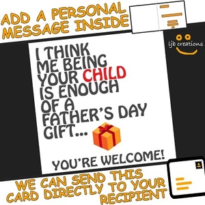 Lustige GESCHENK Vatertagskarte von Sohn Tochter zu Papa / Papa / Stiefvater / Vater - Bild 1 von 4