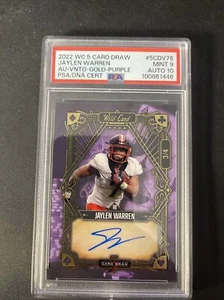2022 Wild Card 5 Card Draw Jaylen Warren Rookie AUTO 3/4 POP 1 RARE! PSA 9/10 - Picture 1 of 5