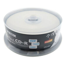 25pcs CD-R Blank Disc 700MB 80min Full Inkjet Printable Black Bottom Recordable