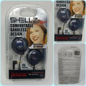 aiwa HP EC101 bandless headphones shellz vintage retro ons new old stock - Picture 1 of 11