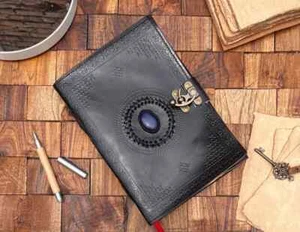 Grimoire journal Leather journal Blank spell book Leather Gifts For Him sketch - Picture 1 of 9