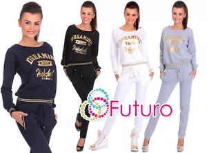 Tuta donna 2 pezzi top pantaloni pullover tuta attiva taglia 8-14 FC2114 - Foto 1 di 5