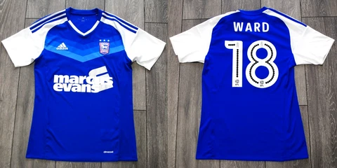 IPSWICH TOWN HOME FOOTBALL SHIRT 2016/2017 JERSEY ADIDAS GRANT WARD MENS SMALL Cover