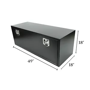 48 In. X 18 In. X 18 In. Black Iron Underbody Truck Storage Tool Box w/Lock - Picture 1 of 7