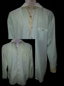 Lot 2 HUGO BOSS Orange Mens Long Sleeve Button Front Shirts Large Yellow & White - Picture 1 of 12