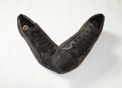 NUEVO Zapatillas Armani Jeans AJ en Marrón Oscuro Talla EE. UU. 11 Algodón-Cuero  Foto 1 de 4