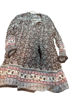 NATURAL LIFE Minikleid Damen Gr. S Boho Erdton Quastenkleid/Cover Up - Bild 1 von 5