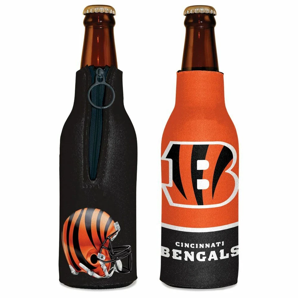 CINCINCINNATI BENGALS 12 OZ DISEÑO DE 2 CARAS PORTABOTELLAS AISLADO NUEVO WINCRAFT 🐯 Foto 1 de 1