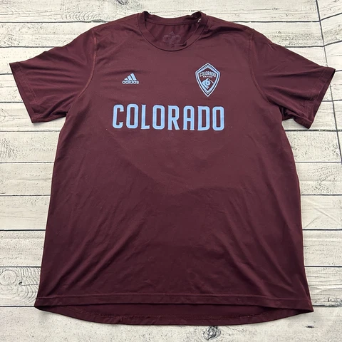Colorado Rapids Adidas Soccer Short Sleeve Creator Tee T Shirt Men's XL Maroon Cover