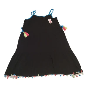 Justice Top Girls 14/16 Sleeveless Black Neon Accents Nwt - Picture 1 of 8