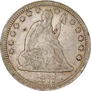1877-CC Seated Liberty Quarter Great Deals From The Executive Coin Company - Picture 1 of 2