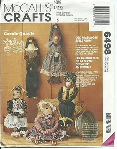 M 6498 sewing pattern 18" Country DOLLS & CLOTHES sew Duck Pig Cow Horse Farmer - Picture 1 of 1
