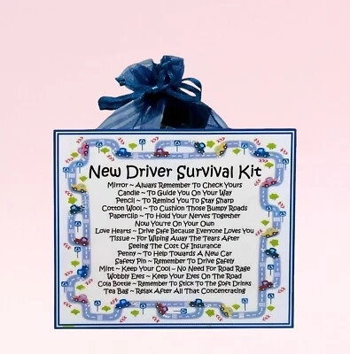 New Driver Survival Kit ~ Unique Fun Novelty Congratulations Gift & Keepsake ! - Image 1 of 4