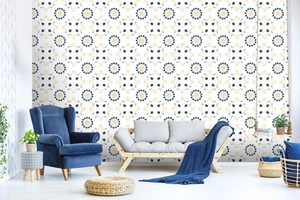 3D Blau Muster Q8900 Tapete Wandgemälde Fototapete Selbstklebend Kay - Picture 1 of 11