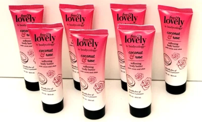 7 pk BODYCOLOGY Free & Lovely Coconut Rose Softening Body Butter 1 fl oz each - Image 1 of 2