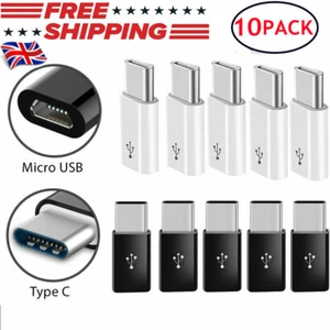 10X Micro USB Female to Type C Male Converter USB-C Adapter Converter Adapter UK - Picture 1 of 14