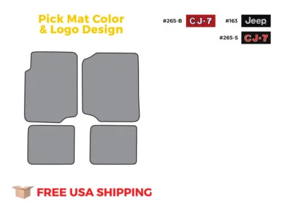 FITS 1976-1986 Jeep CJ7 Floor Mat 4pc Cutpile - Image 1 of 4