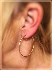 Goldcreolen Ohrschmuck - Creolen 40 - Silber 925 vergoldet diamantiert - Bild 1 von 6