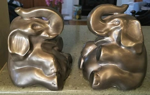 Pair ELEPHANT Bronze Finish BOOKENDS Vintage ACR A.C. Rehberger GOP Republican - Picture 1 of 8