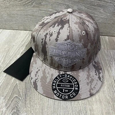 Harley Davidson Motocicletas Parche Ajustado Sombrero Digital Camuflaje Hombres Gorra 7 1/2 (XL) Foto 1 de 4