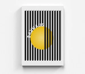 Cuadro en lienzo amarillo abstracto Bauhaus arte moderno mural arte en color imagen - Imagen 1 de 7