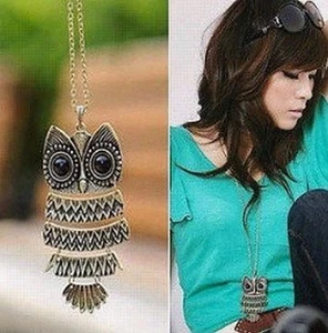 Exclusive! Chain Pendant Owls Owl Vintage Fashion Trend Fashion - Picture 1 of 1