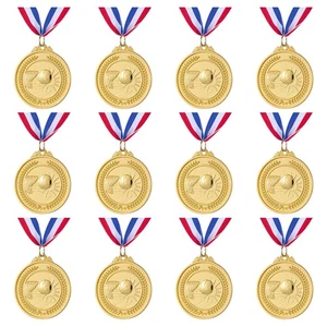 12 Stück Gold Basketball Medaillen Auszeichnungen für Kinder Erwachsene Sport Party Gastgeschenke - Bild 1 von 7