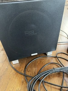 Rel T/7 8" 200-watt powered subwoofer with cable included. Gloss black. - Picture 1 of 3