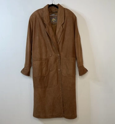 Wilsons Adventure Bound 男式棕色皮革风衣 M 码复古男女通用 — 第 1/4 张图片