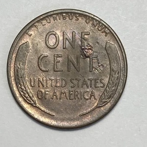 1946-D Lincoln Wheat Cent Lamination Error Fold over (Reverse) - Picture 1 of 5
