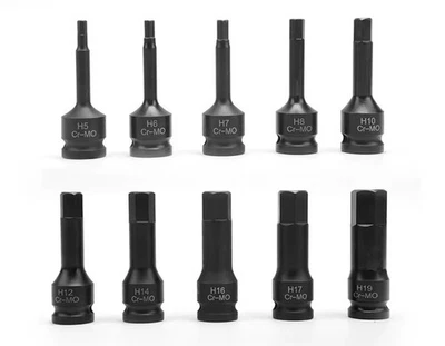 10-tlg. Schlagnuss Inbus Set 1/2“ Innensechskant Schlagschrauber Steckschlüssel - Bild 1 von 4