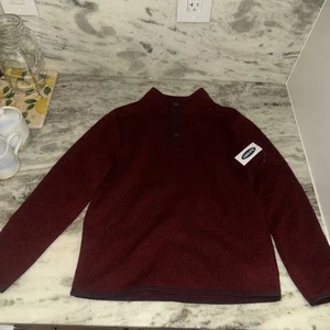 Old Navy Boys 3 button Placket sweater, Size S(6-7), Polyester, Maroon - Picture 1 of 5