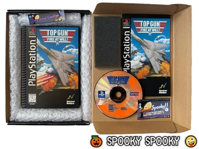 Top Gun Fire At Will PS1 Long Box - NTSC-U/C USA VGC CIB with Reg - Tracked - Image 1 of 4