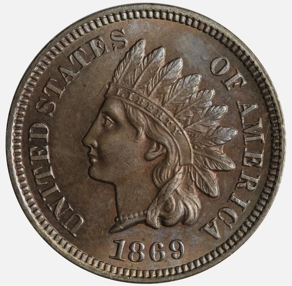 1869 Indian Head Cent Penny RARE This Nice Choice AU++ Key Date - Image 1 of 2