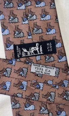 Cravatta Hermès Paris 100% Seta - Imagen 1 de 4