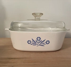 Classic 1970 Corning Ware Blue Cornflower 4 Quart Casserole A-84-B w Lid A-12-C - Picture 1 of 15