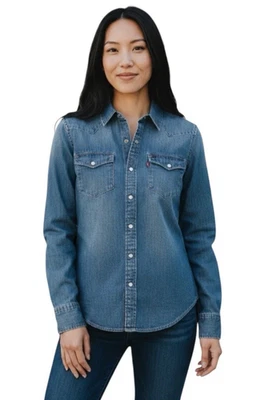 Jean Levis Essential Western Denim Perla Ajuste Estándar Manga Larga XL para Mujer Foto 1 de 4