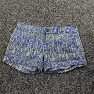 American Eagle Shorts Womens 6 Blue Aztec Low Rise Mini Micro Booty Y2K Stretch - Picture 1 of 10