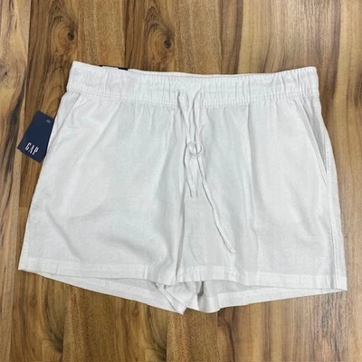 Pantalones Cortos GAP de Lino para Mujer XL Blanco Informal Verano Playa Cordón Foto 1 de 4
