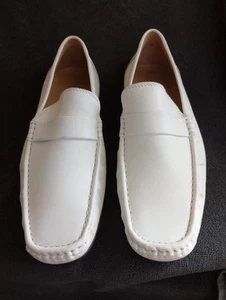 Scarpe da guida mocassino uomo TOD'S in pelle bianco taglia UK 8,5 - Foto 1 di 16