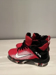 Nike Youth Cleats Size 1Y Alpha Menace Shark 2 AQ7654-601 Red Football Baseball - Picture 1 of 5