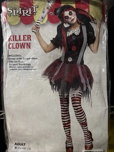 BRAND NEW Spirit Halloween Killer Clown Costume Adult Woman Teen Sz Sm/Md 2-8 - Picture 1 of 4