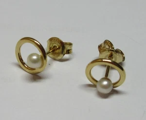 Perl Ohrstecker Paar Gold 333 echte Zuchtperlen zum Materialpreis !!! Ellen - Bild 1 von 1