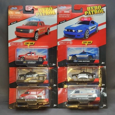 Jada Toys Hero Patrol Luces Sonidos Mustang Policía, VW, Silverado DieCast Lote 6 Foto 1 de 4
