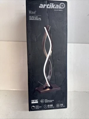 Artika Wave 18 дюймов Черная современная настольная светодиодная лампа с регулируемой яркостью для гостиной - Изображение 1 из 2