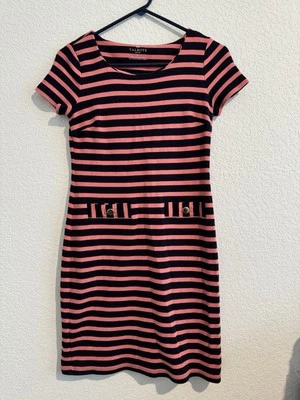 Talbots Petite Striped Midi Dress. Short Sleeve Pullover Size Petite Medium - Image 1 of 4