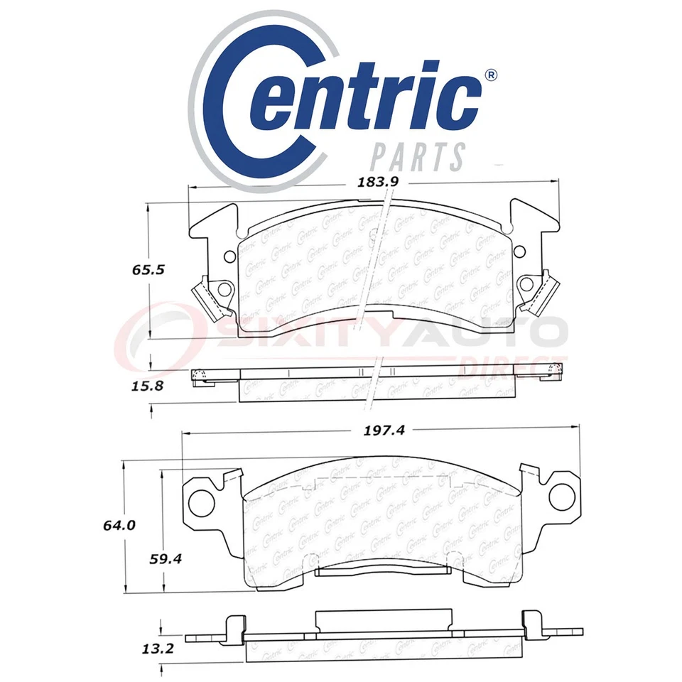 Centric C-TEK Metallic Disc Brake Pads for 1971 Chevrolet Camaro 4.1L 5.0L to - Image 1 of 4